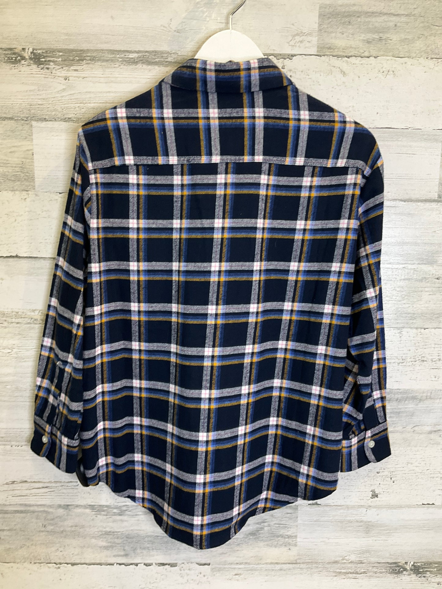 Top Long Sleeve By Old Navy In Plaid, Size: Petite   Small