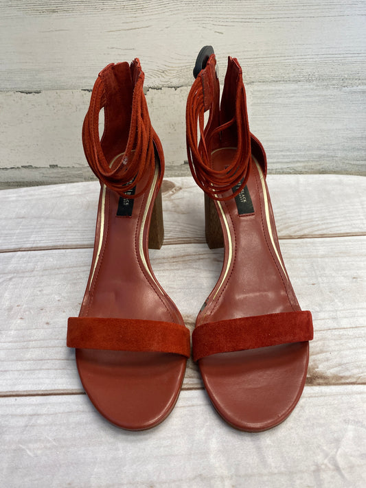 Red Sandals Heels Block White House Black Market, Size 10