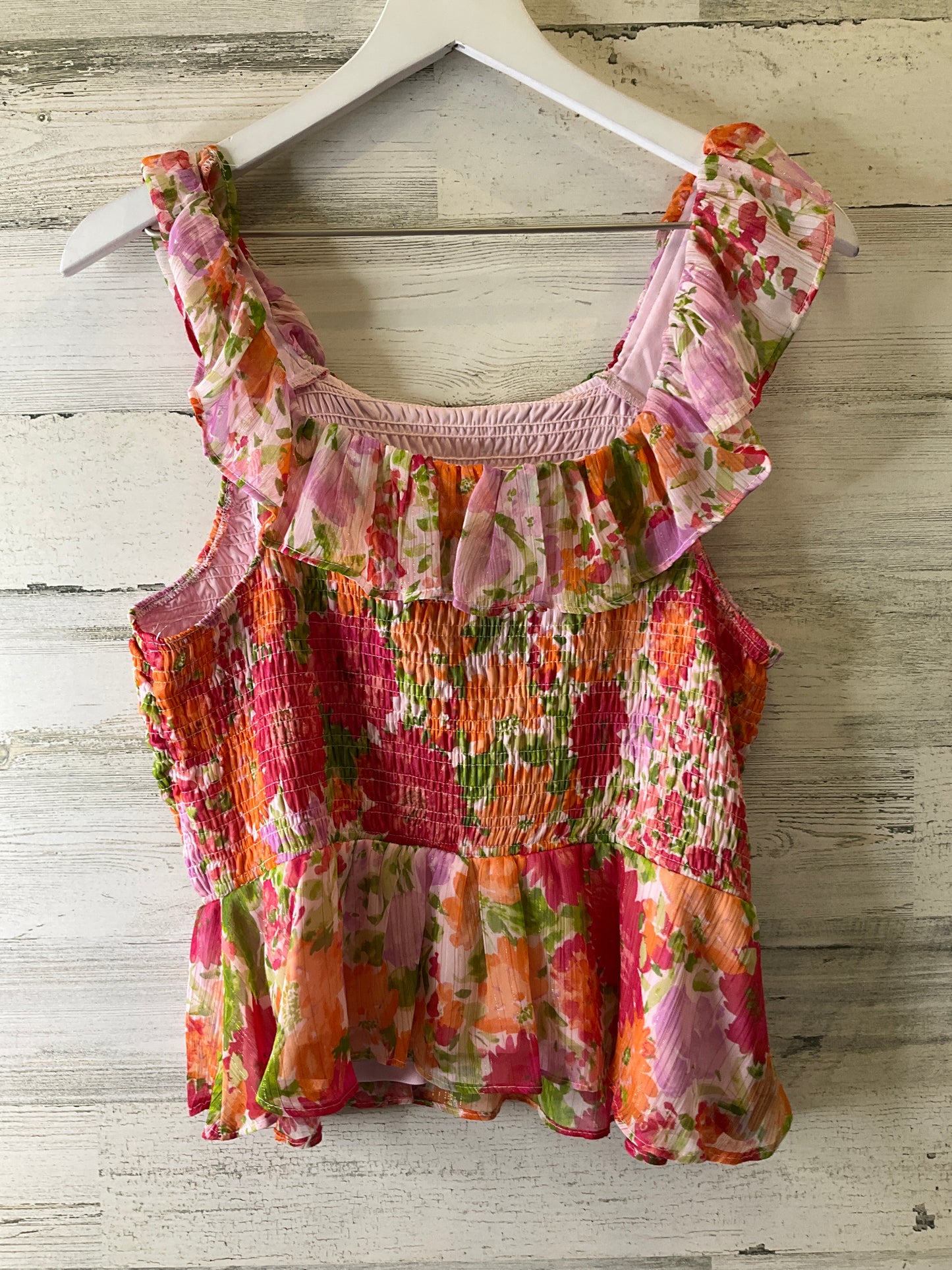 Floral Print Top Sleeveless Lc Lauren Conrad, Size Xl