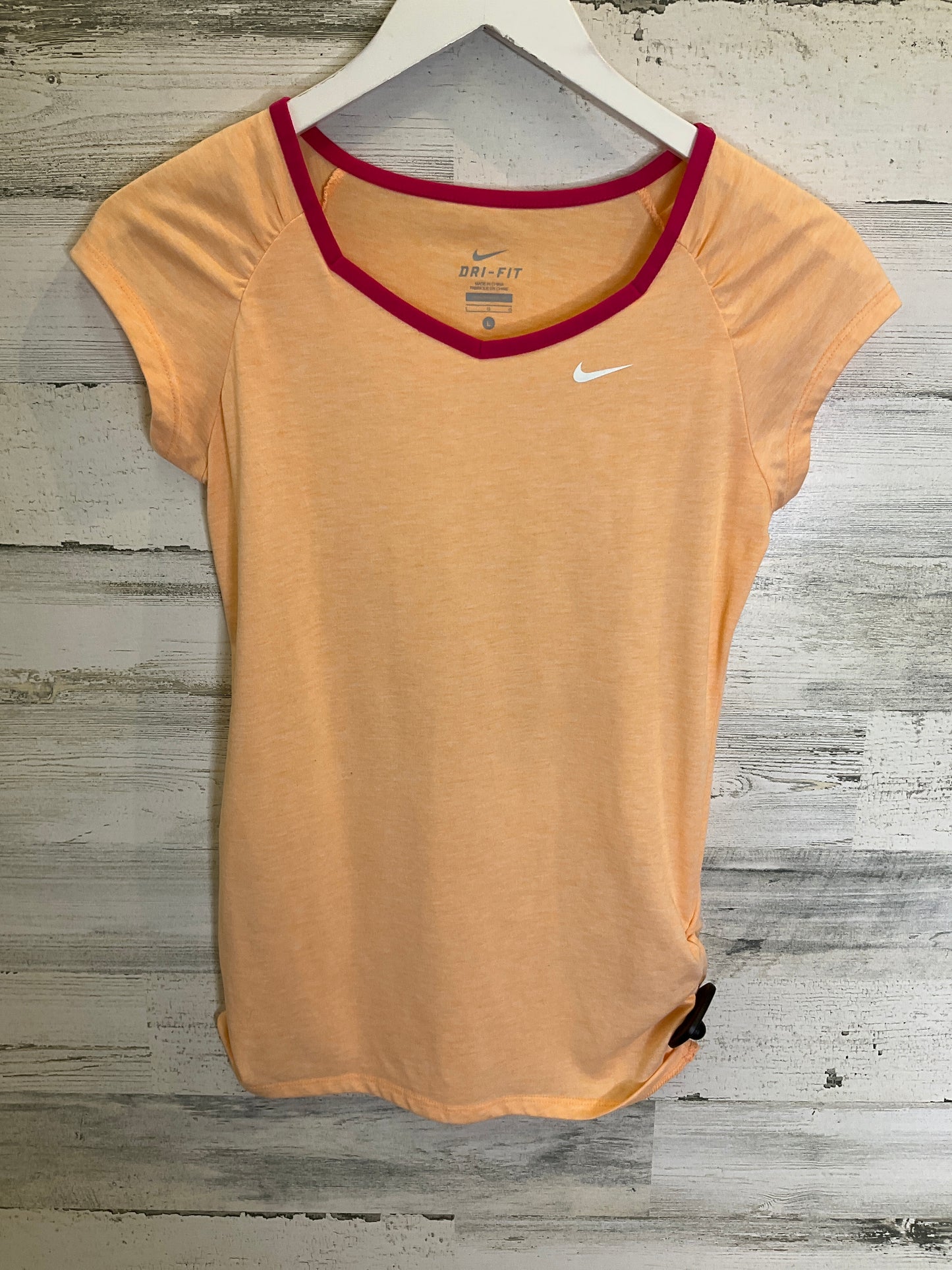 Orange Athletic Top Short Sleeve Nike, Size L