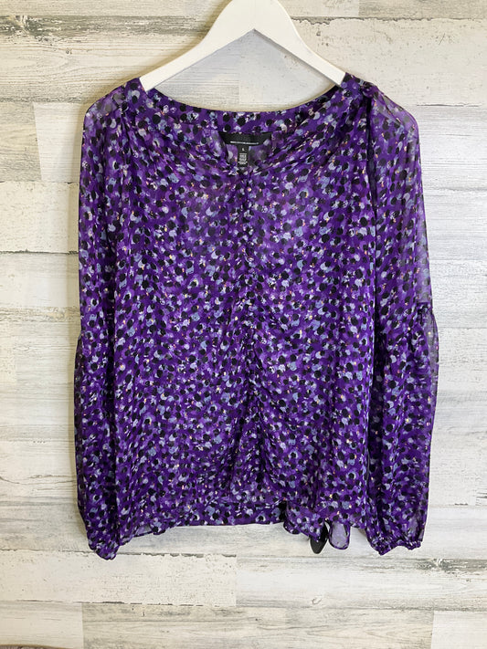 Top Long Sleeve By White House Black Market In Purple, Size: L