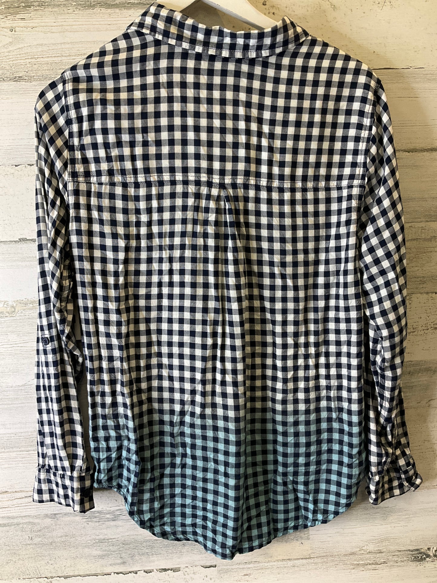 Top Long Sleeve By Time And Tru In Blue & White, Size: L