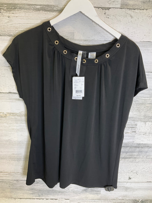 Top Short Sleeve By Ny Collection In Black, Size: L