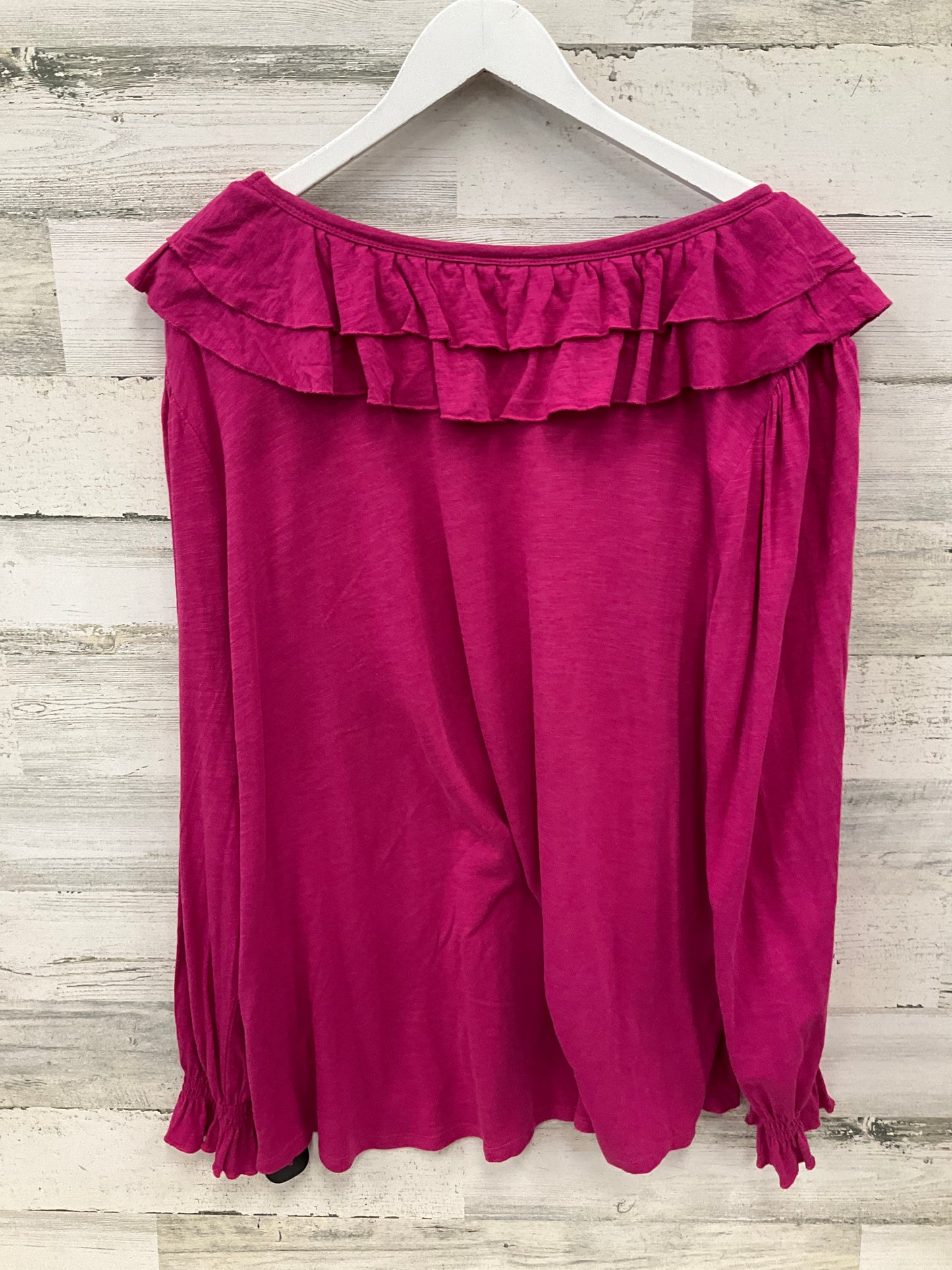 Top Long Sleeve By Terra & Sky In Pink, Size: 3x