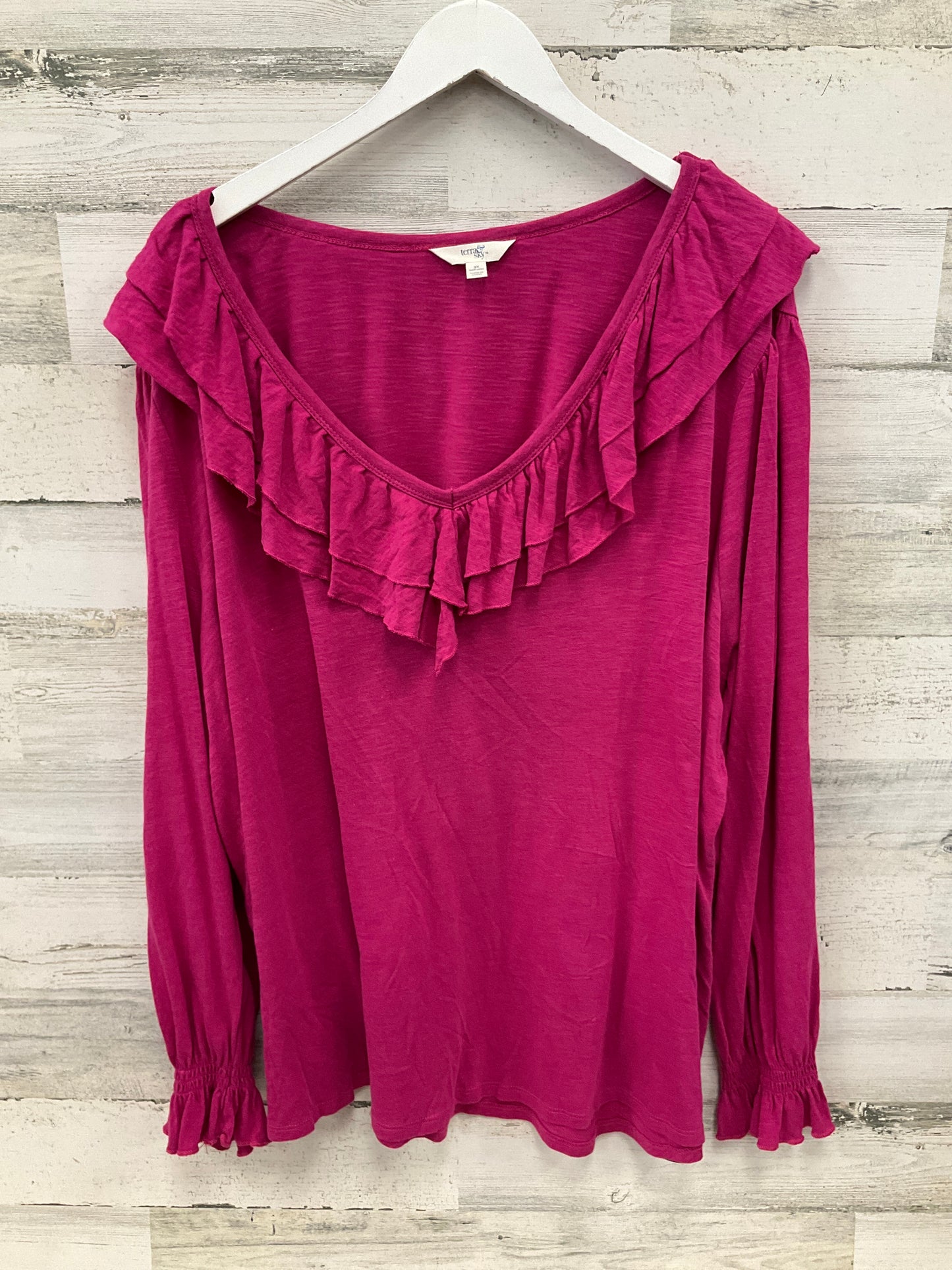 Top Long Sleeve By Terra & Sky In Pink, Size: 3x