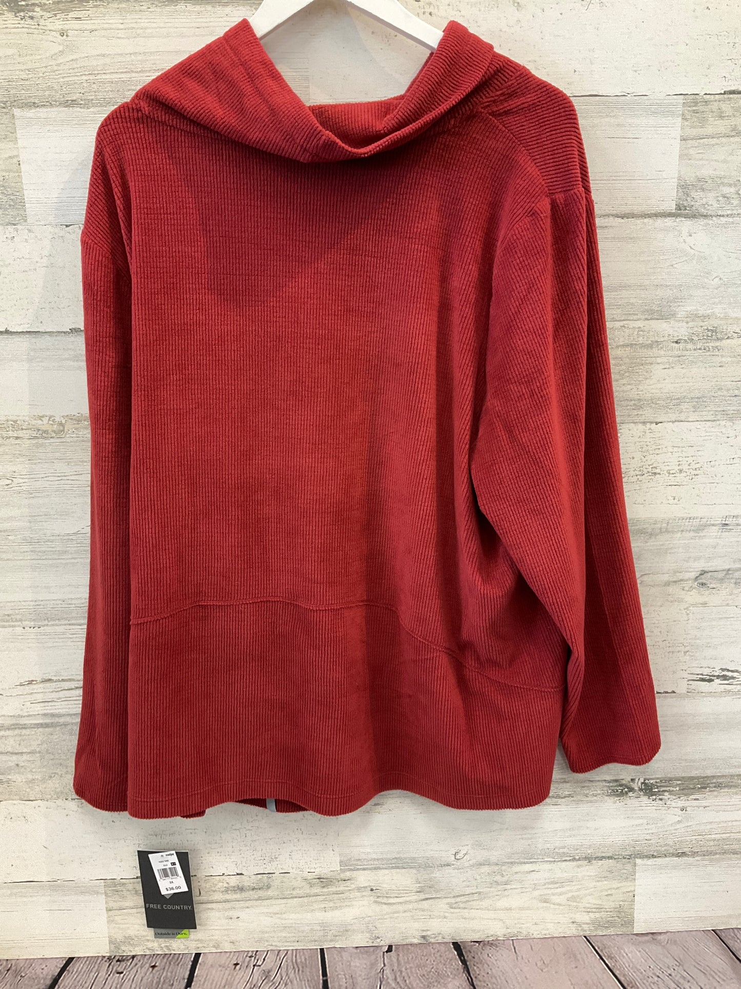 Top Long Sleeve By Free Country In Red, Size: 3x