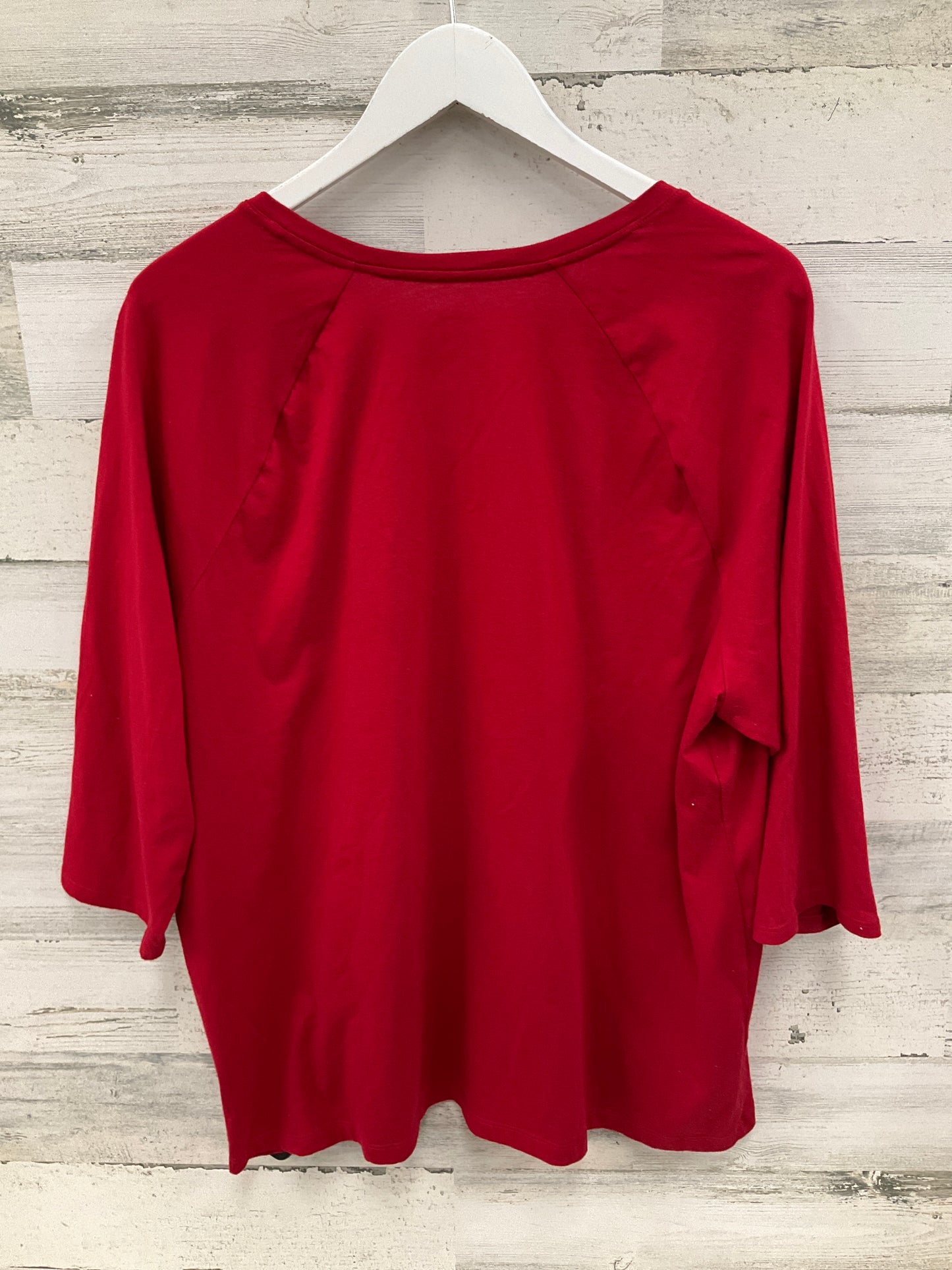 Top Long Sleeve By City Streets In Red, Size: 1x