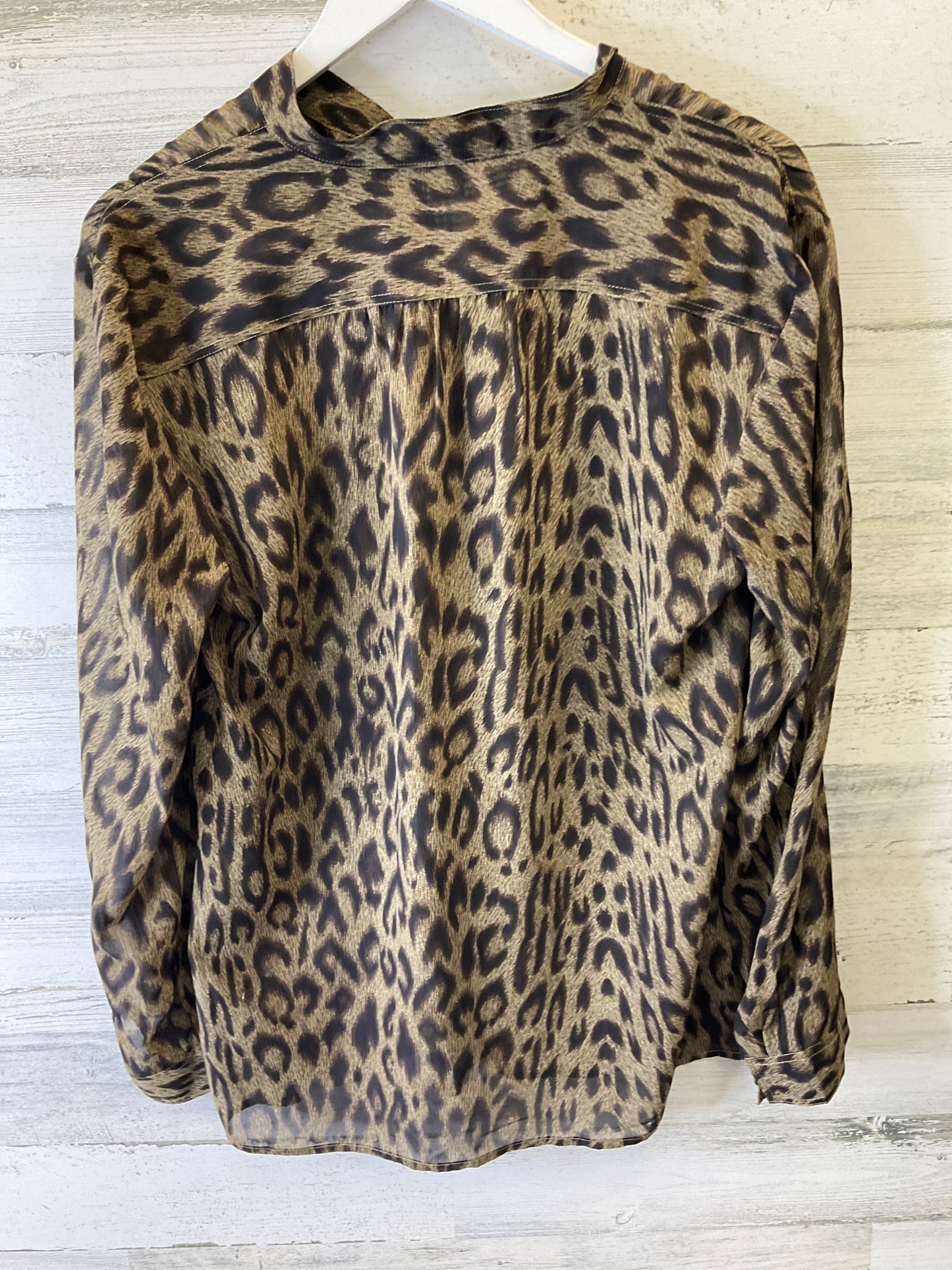 Top Long Sleeve By Chaps In Animal Print, Size: L