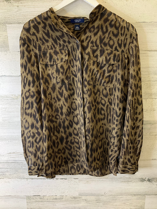 Top Long Sleeve By Chaps In Animal Print, Size: L