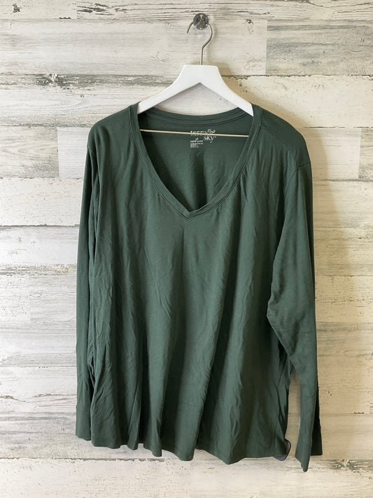 Top Long Sleeve By Terra & Sky In Green, Size: 4x