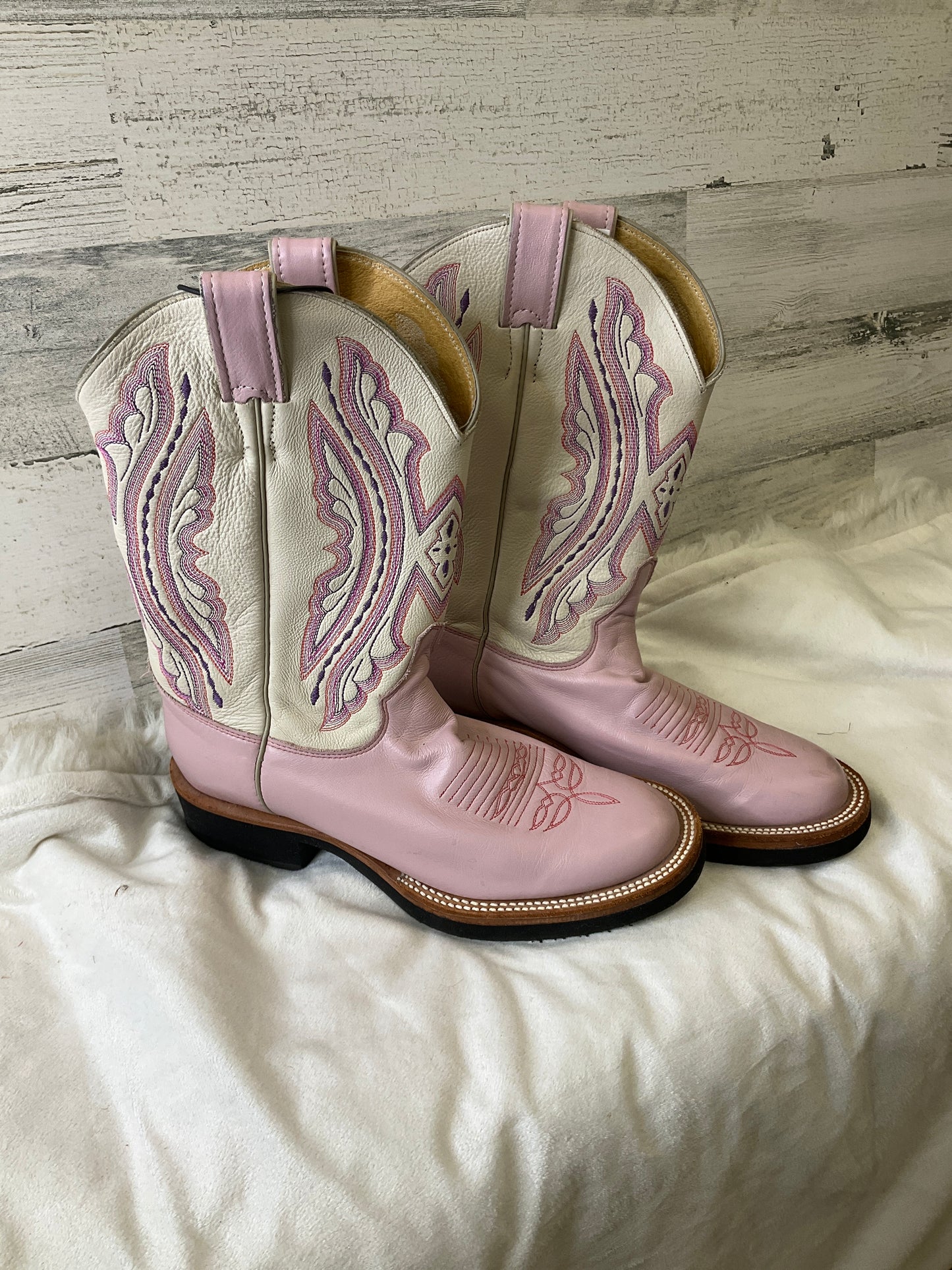 Boots Western By Justin In Pink, Size: 8.5