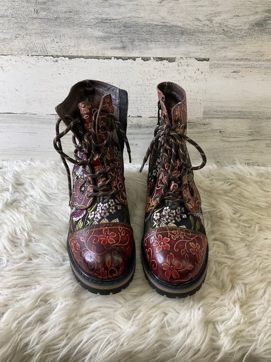 Boots Leather By Spring Step In Floral Print, Size: 8.5