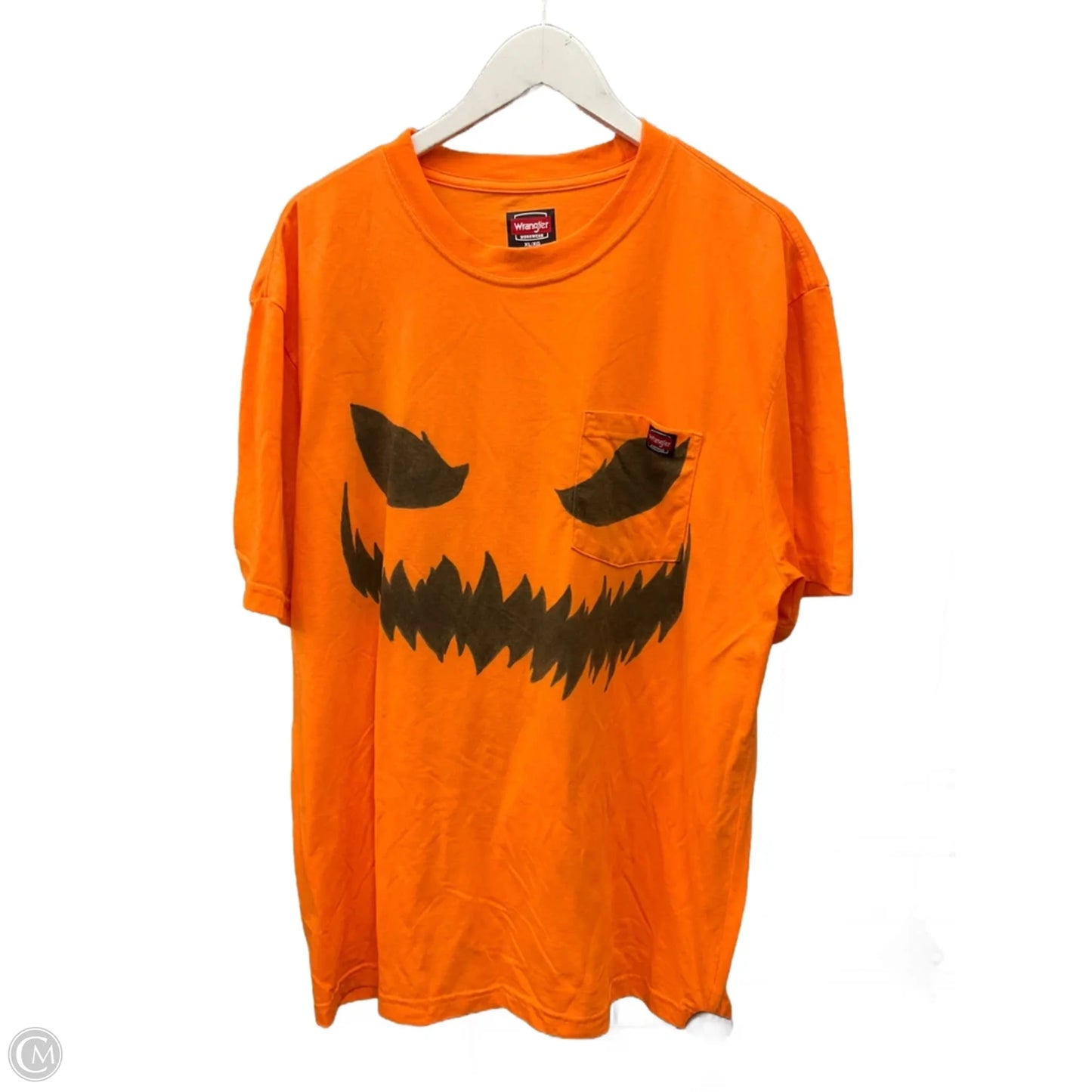 Top Short Sleeve By Wrangler In Orange, Size: Xl