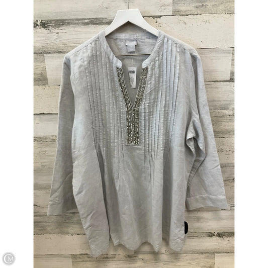 Top 3/4 Sleeve By Chicos In Grey, Size: Xl