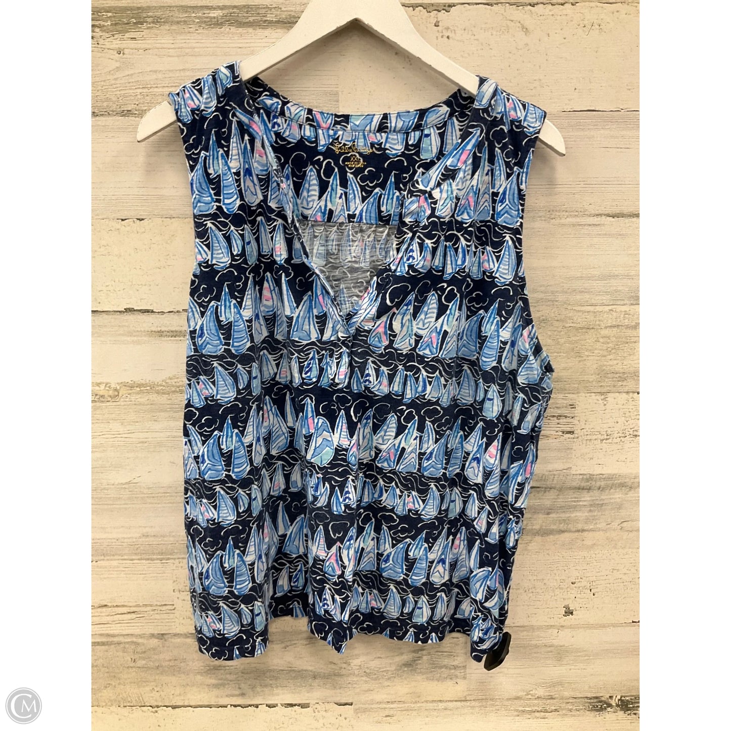 Top Sleeveless Designer By Lilly Pulitzer In Blue, Size: Xxl