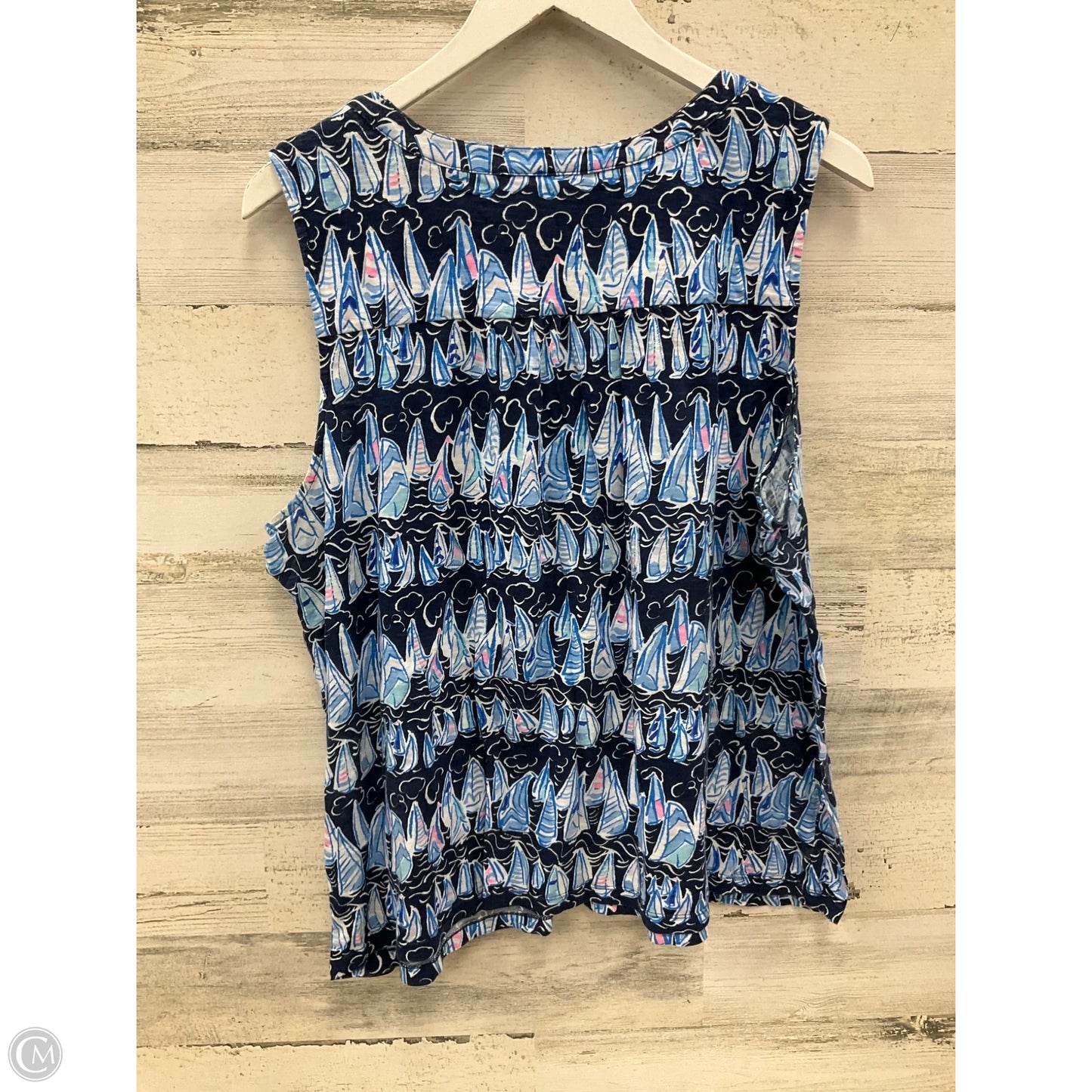 Top Sleeveless Designer By Lilly Pulitzer In Blue, Size: Xxl