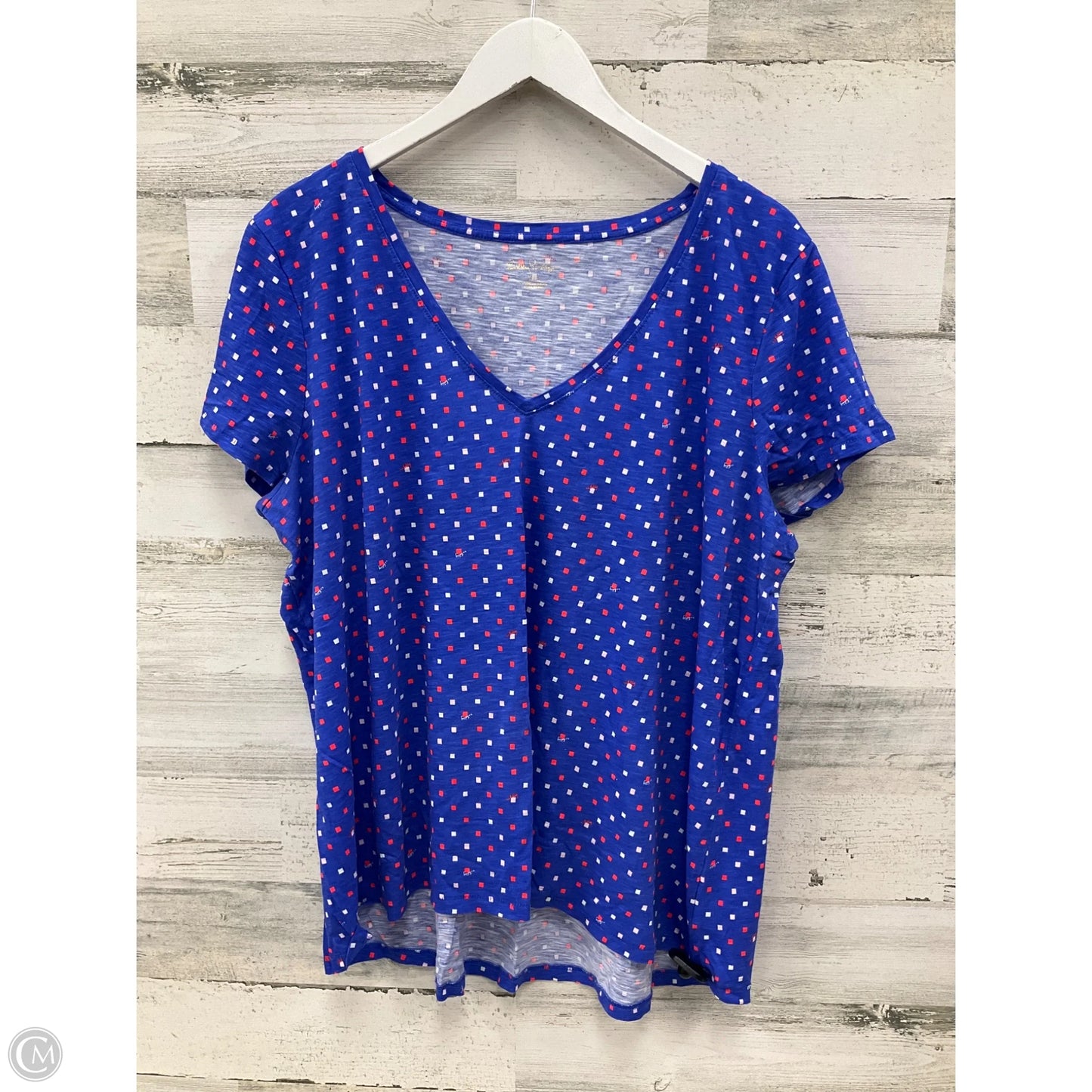 Top Short Sleeve Designer By Lilly Pulitzer In Blue, Size: Xxl