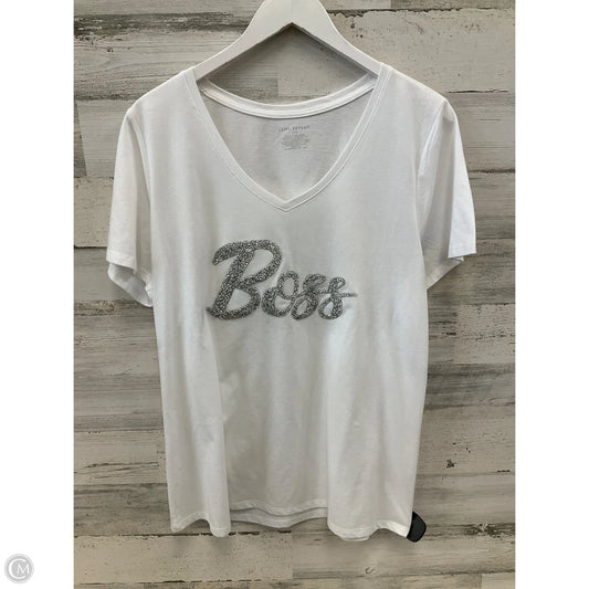 Top Short Sleeve By Lane Bryant In White, Size: Xl
