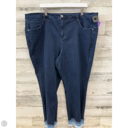 Jeans Cropped By Susan Graver In Blue Denim, Size: 24