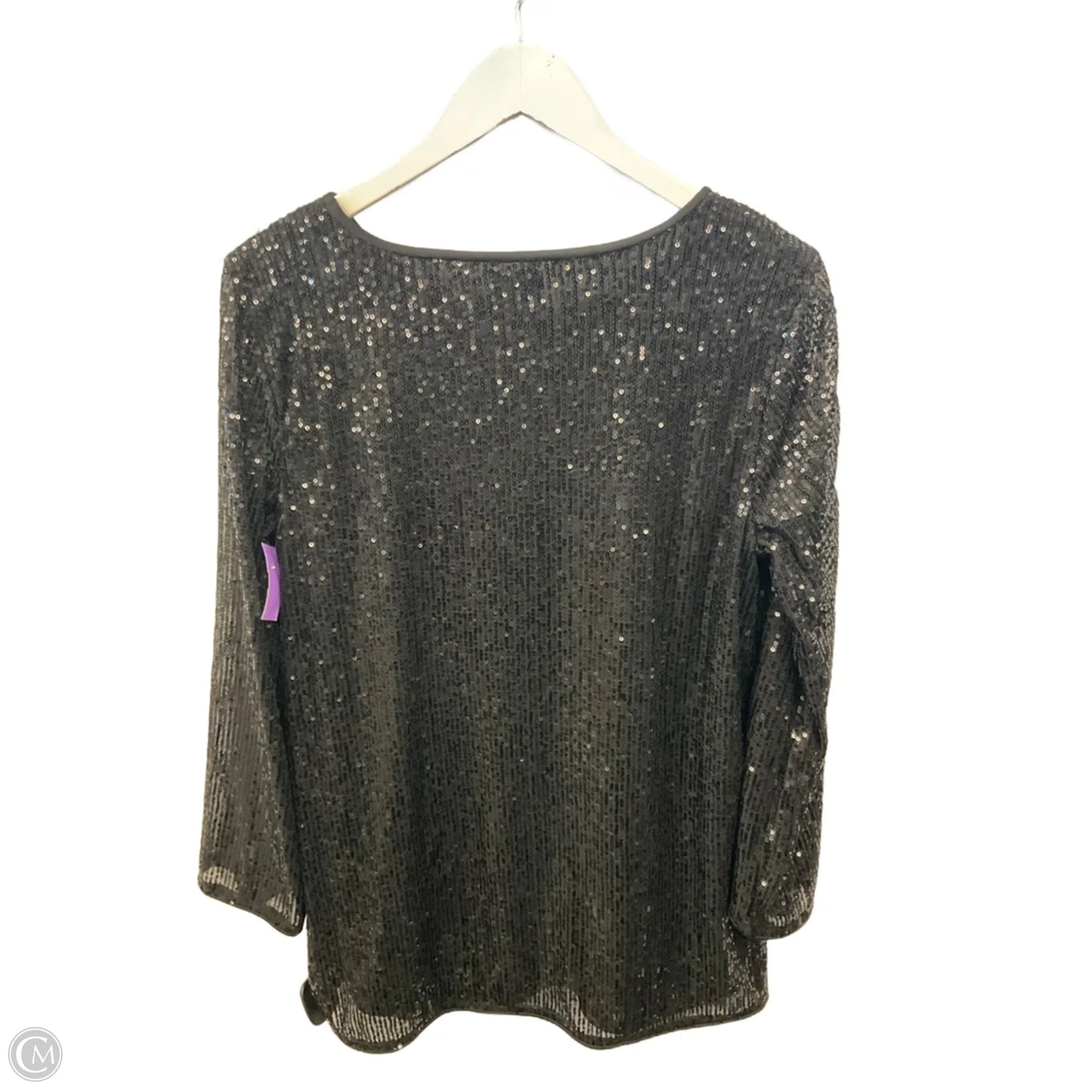 Top Long Sleeve By Jm Collections In Black, Size: M