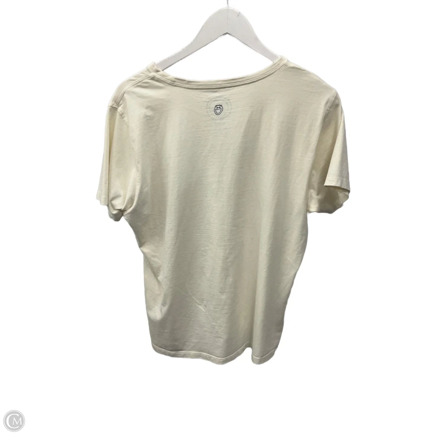 Top Short Sleeve By Life Is Good In Ivory, Size: L