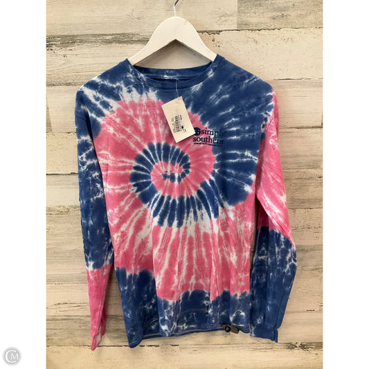Top Long Sleeve By Simply Southern In Blue & Pink, Size: M