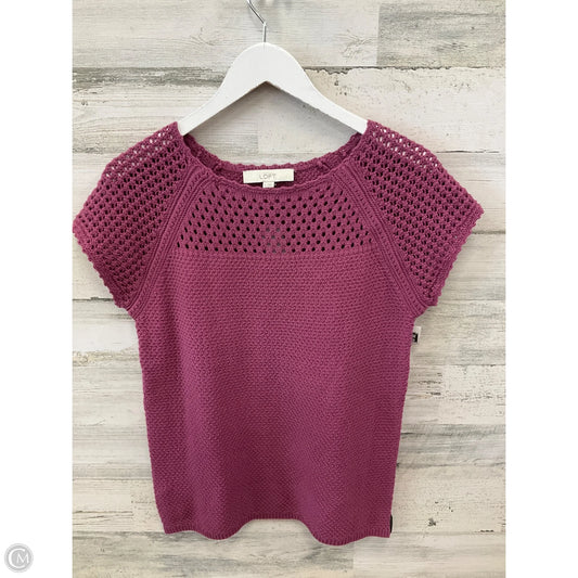 Top Short Sleeve By Loft In Mauve, Size: S