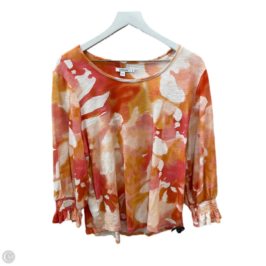 Top Long Sleeve By Chicos In Orange, Size: Xl