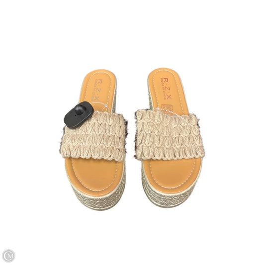 Sandals Heels Platform By Clothes Mentor In Beige, Size: 8.5