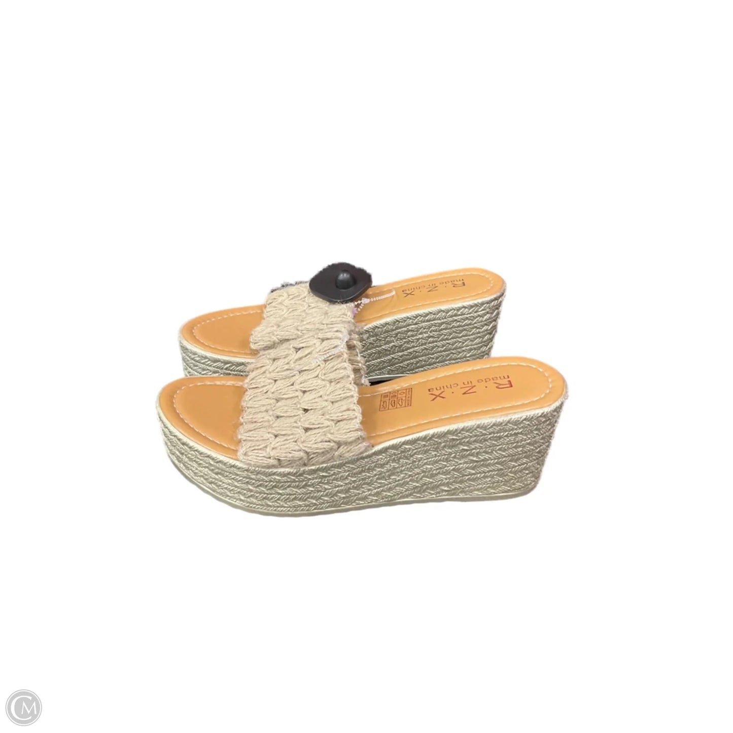 Sandals Heels Platform By Clothes Mentor In Beige, Size: 8.5