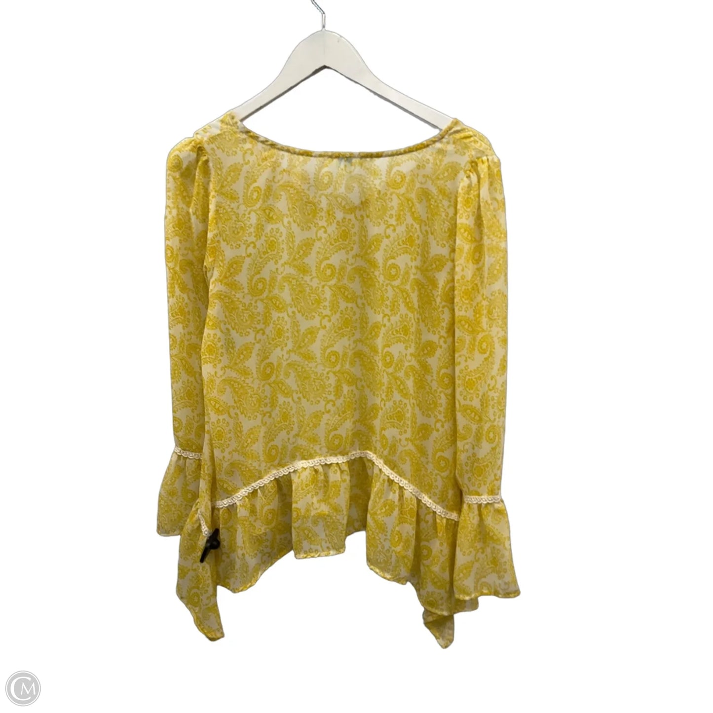 Top Long Sleeve By Kori America In Yellow, Size: S