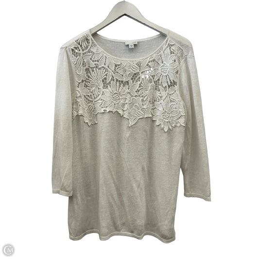Top 3/4 Sleeve By J. Jill In White, Size: M
