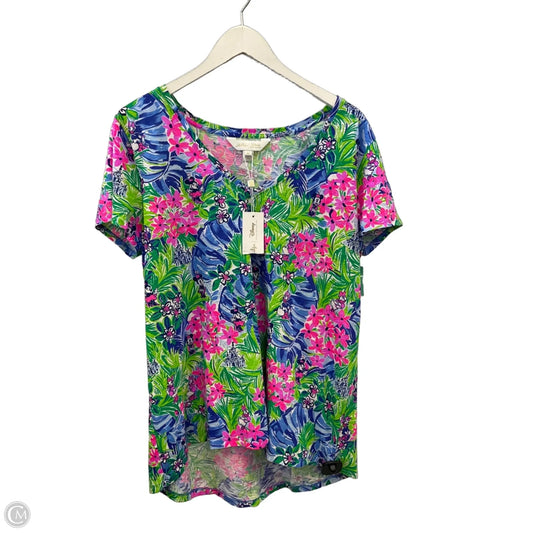 Top Short Sleeve Designer By Lilly Pulitzer In Multi-colored, Size: Xl