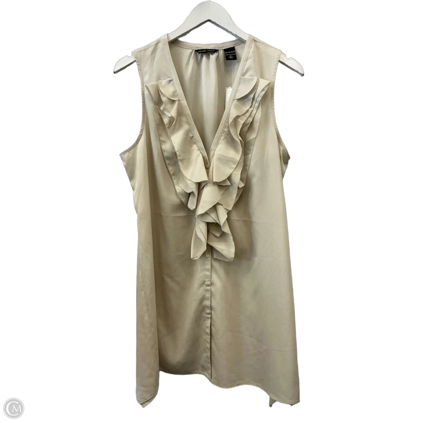 Top Sleeveless By New York And Co In Ivory, Size: L