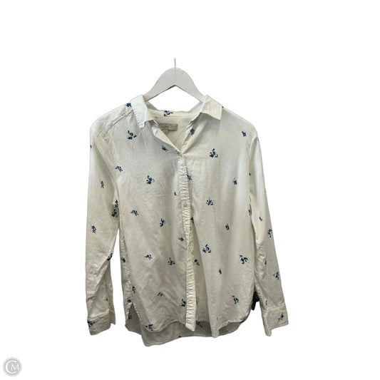 Top Long Sleeve By Loft In White, Size: M