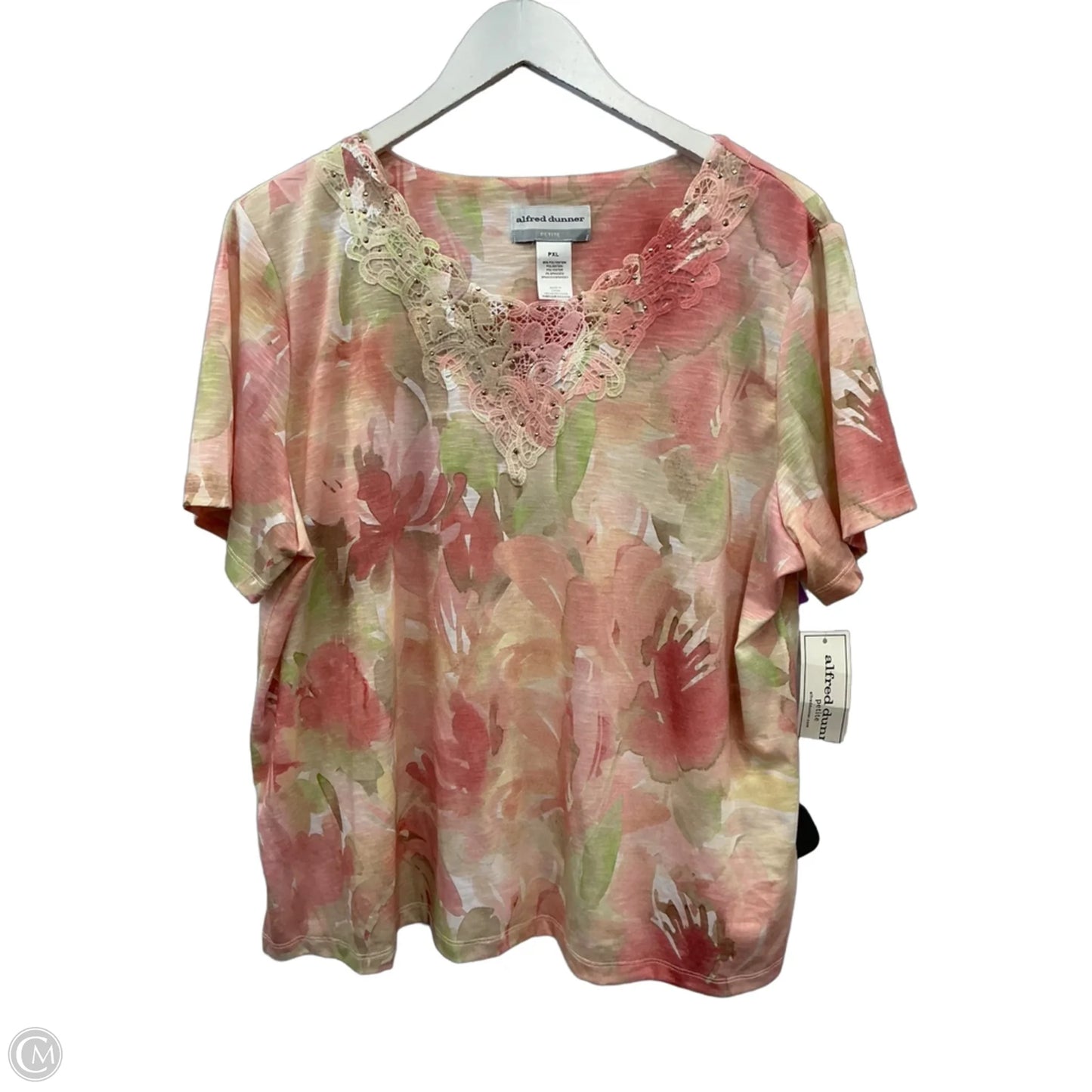 Top Short Sleeve By Alfred Dunner In Pink, Size: Xlp