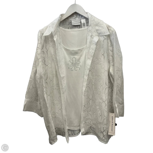 Top 3/4 Sleeve By Alfred Dunner In White, Size: Xl