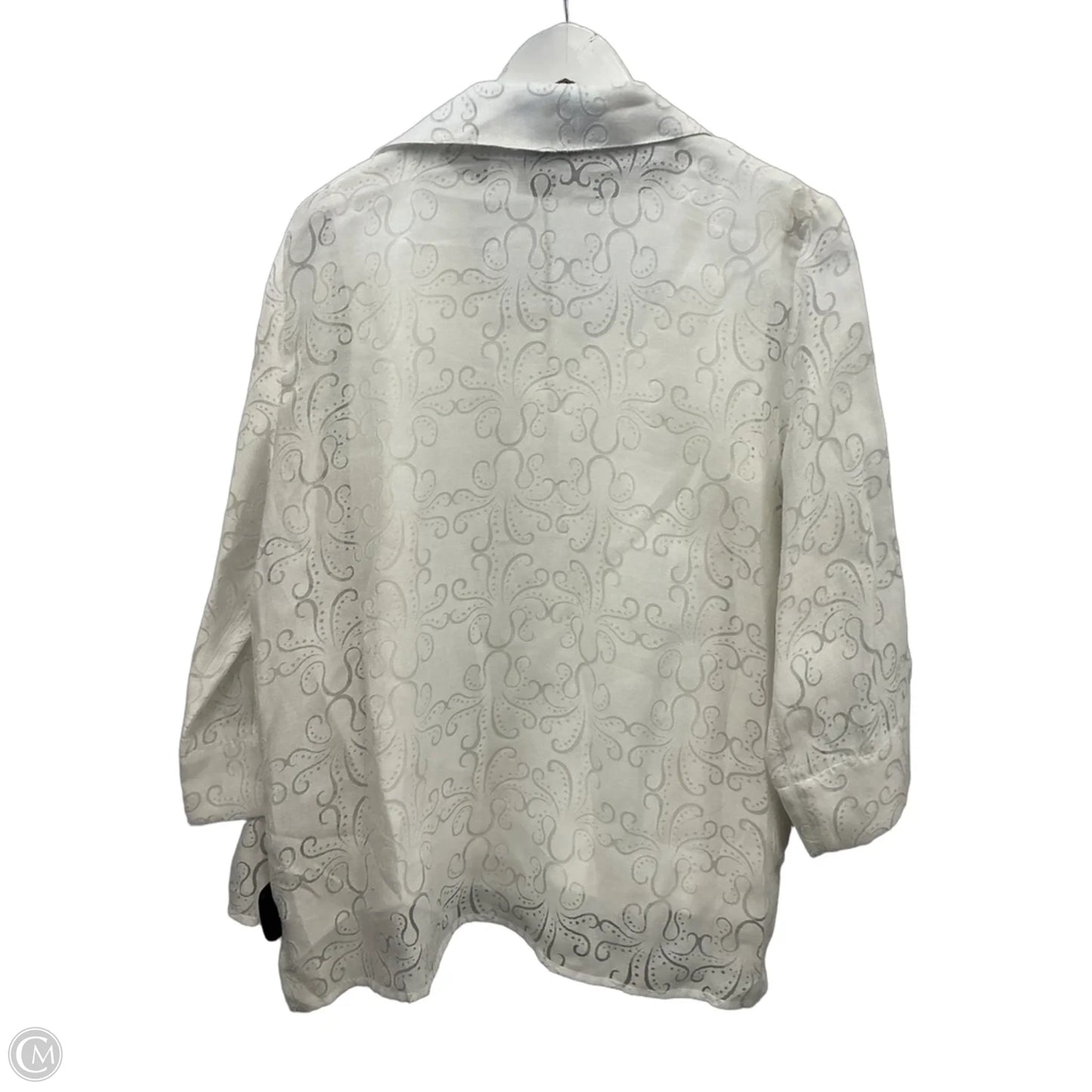Top 3/4 Sleeve By Alfred Dunner In White, Size: Xl