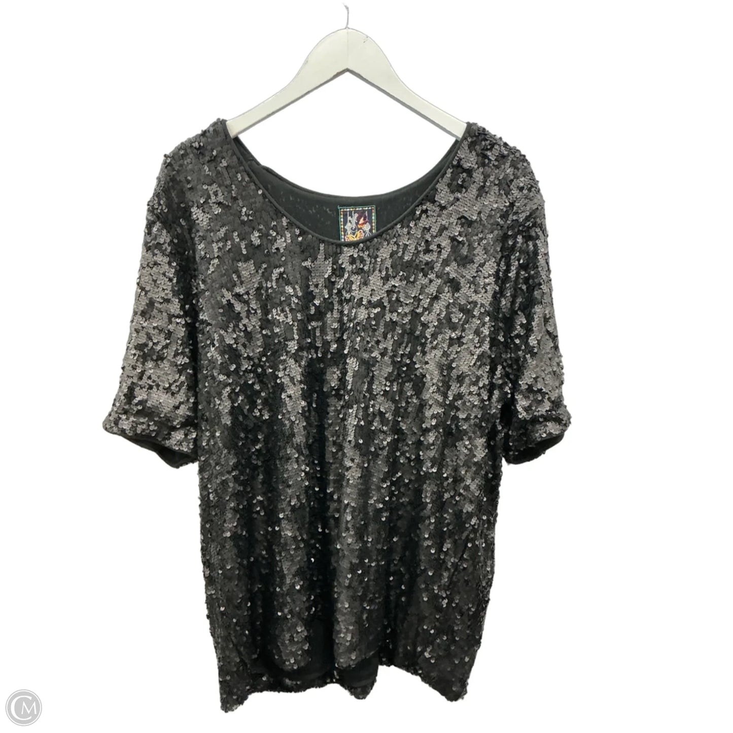 Top Short Sleeve By Johnny Was In Black, Size: Xxl