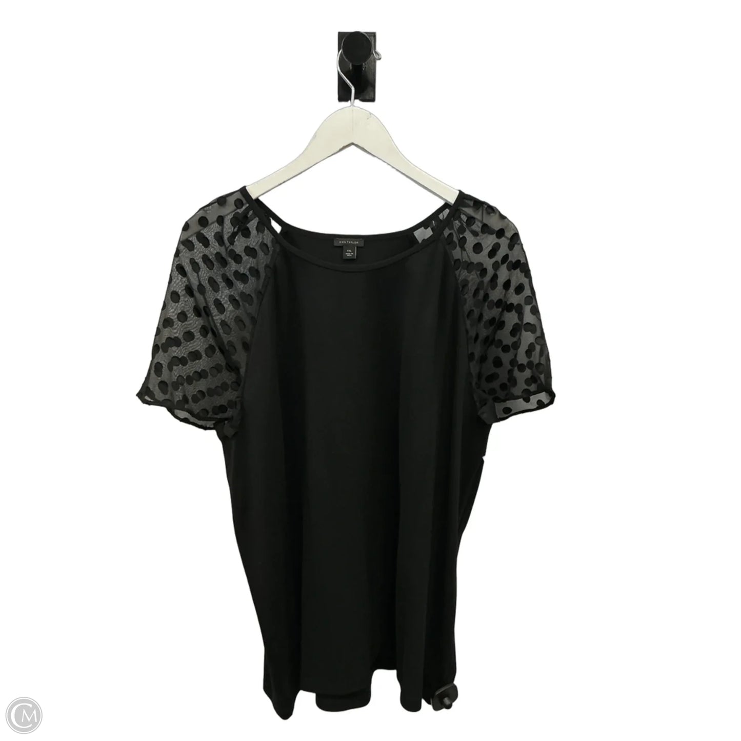 Top Short Sleeve By Ann Taylor In Black, Size: Xxl