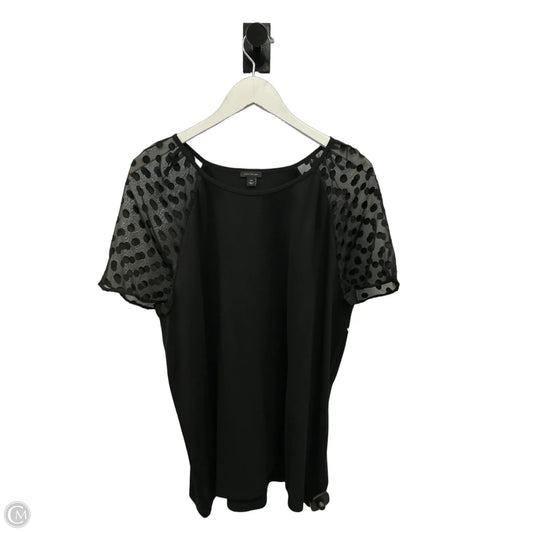 Top Short Sleeve By Ann Taylor In Black, Size: Xxl