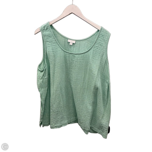 Top Sleeveless By J. Jill In Green, Size: 2x
