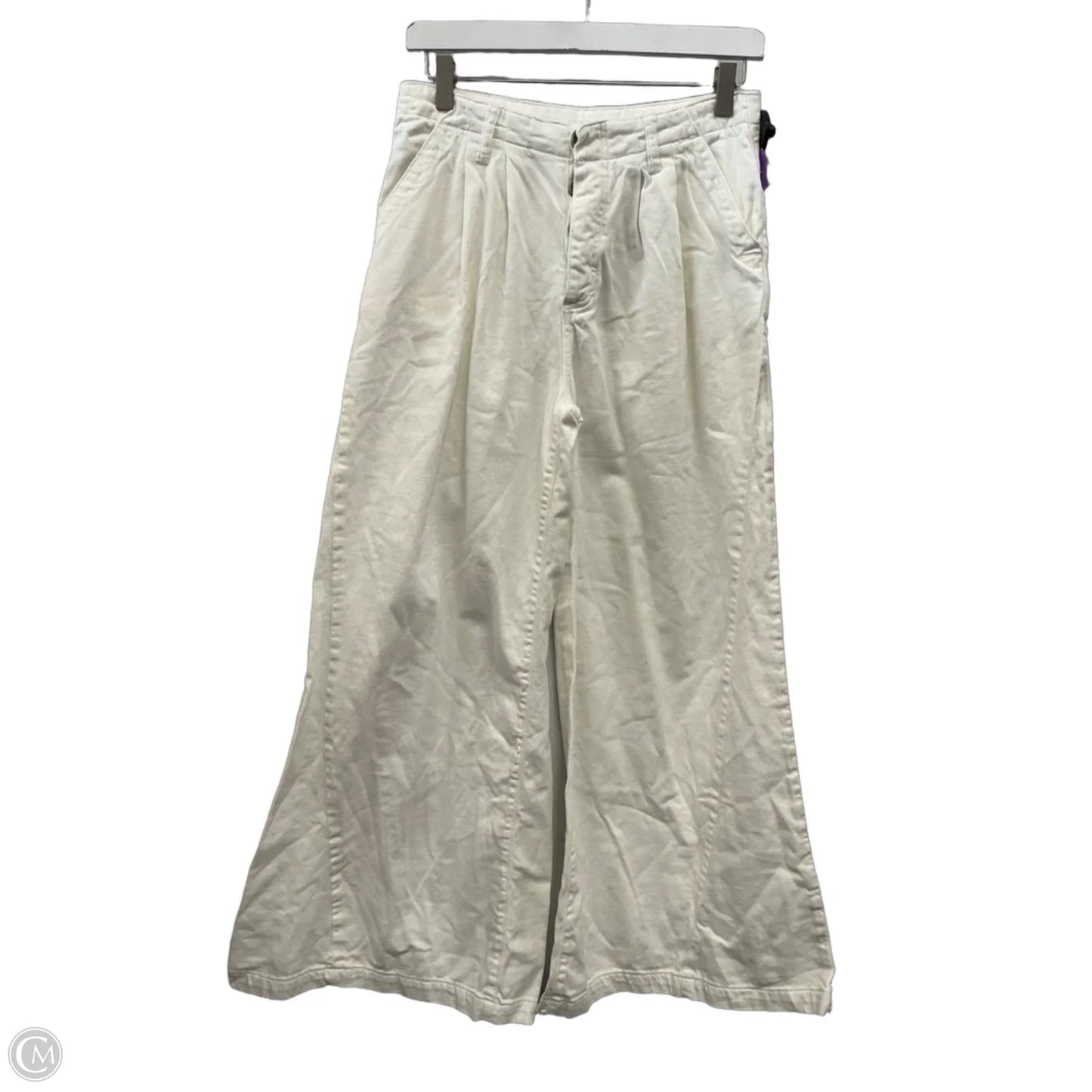 Jeans Wide Leg By Free People In Ivory, Size: 4