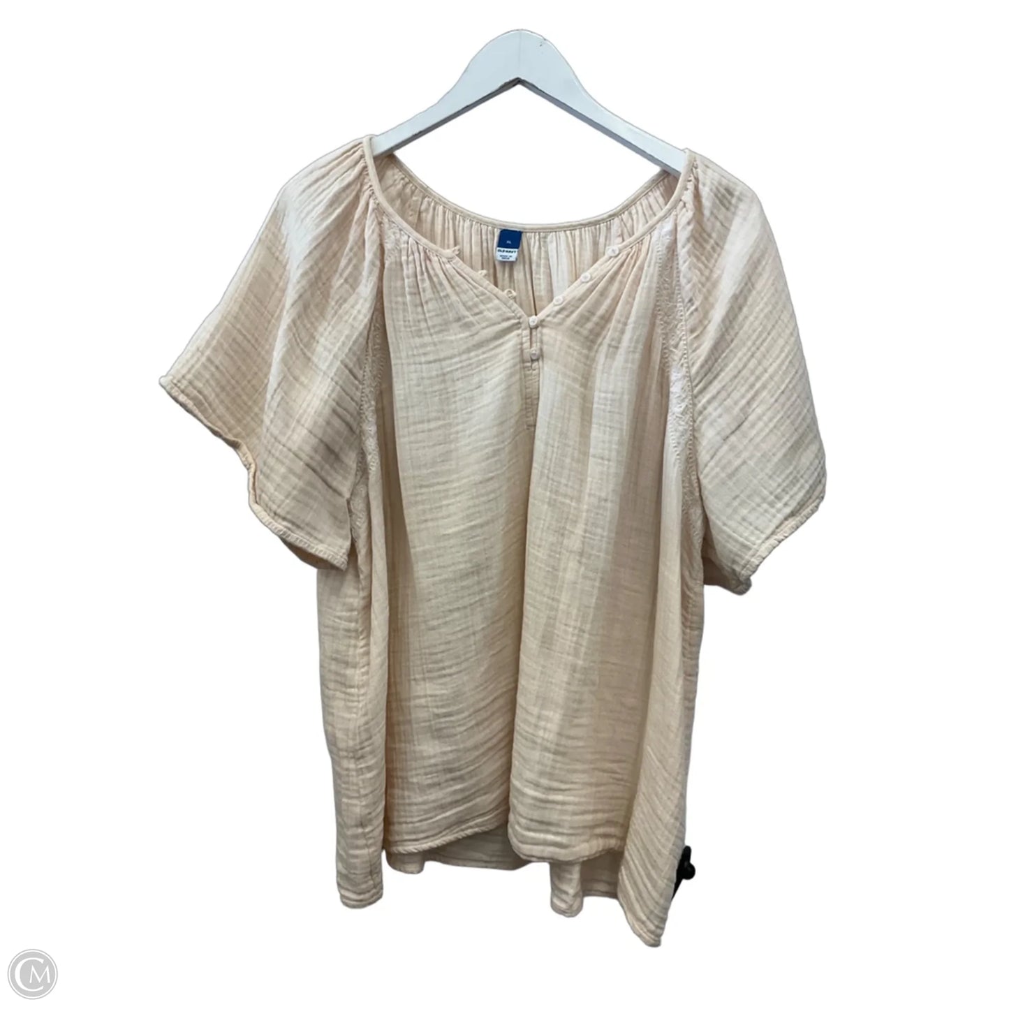 Top Short Sleeve By Old Navy In Ivory, Size: Xl
