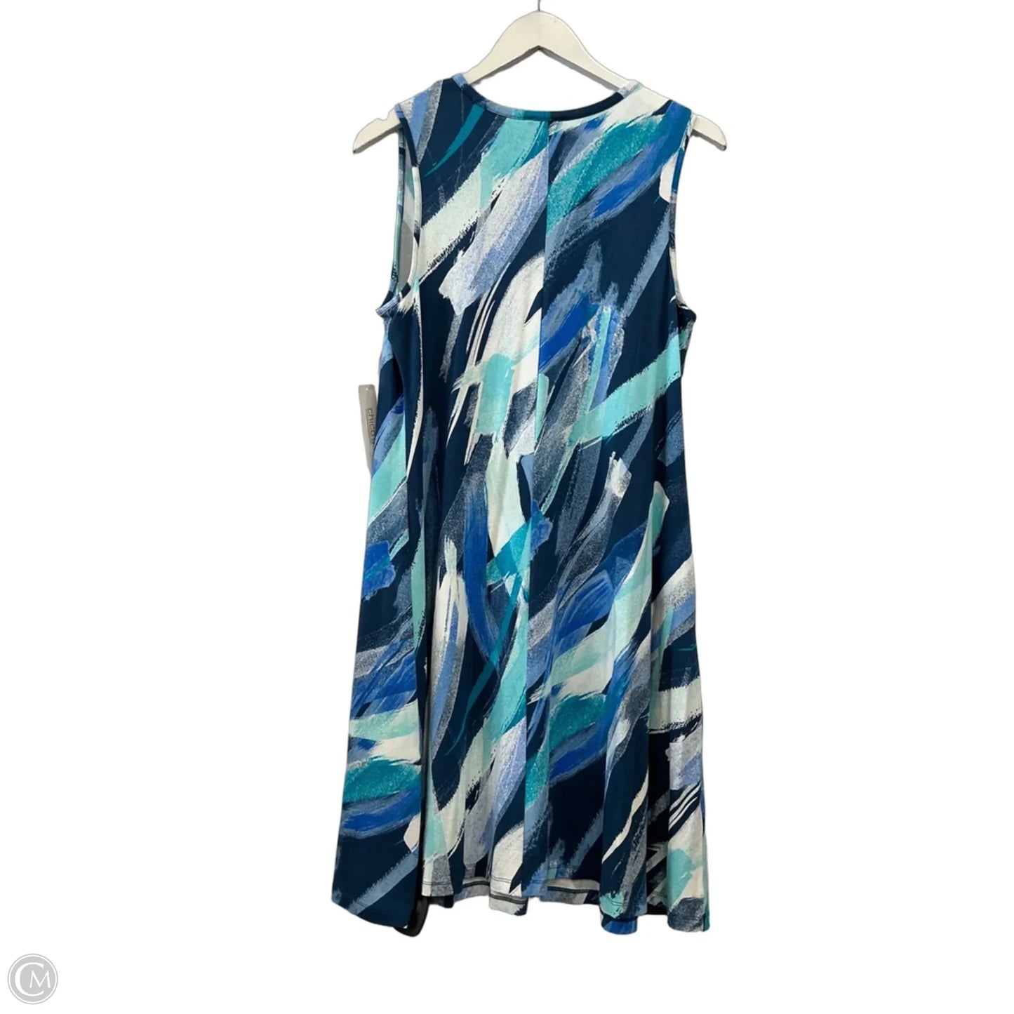 Dress Casual Midi By Chicos In Blue, Size: M