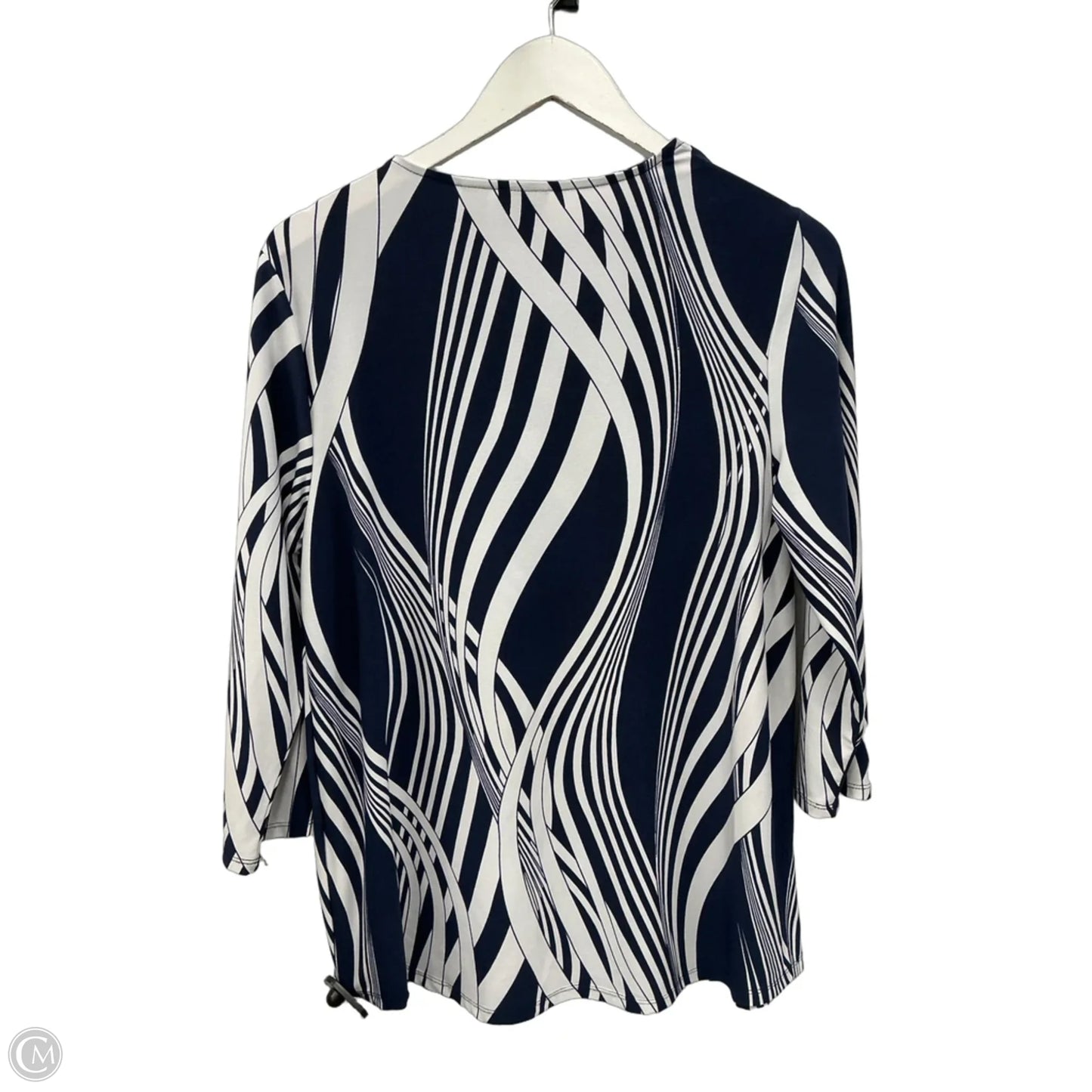 Top 3/4 Sleeve By Chicos In Blue, Size: M