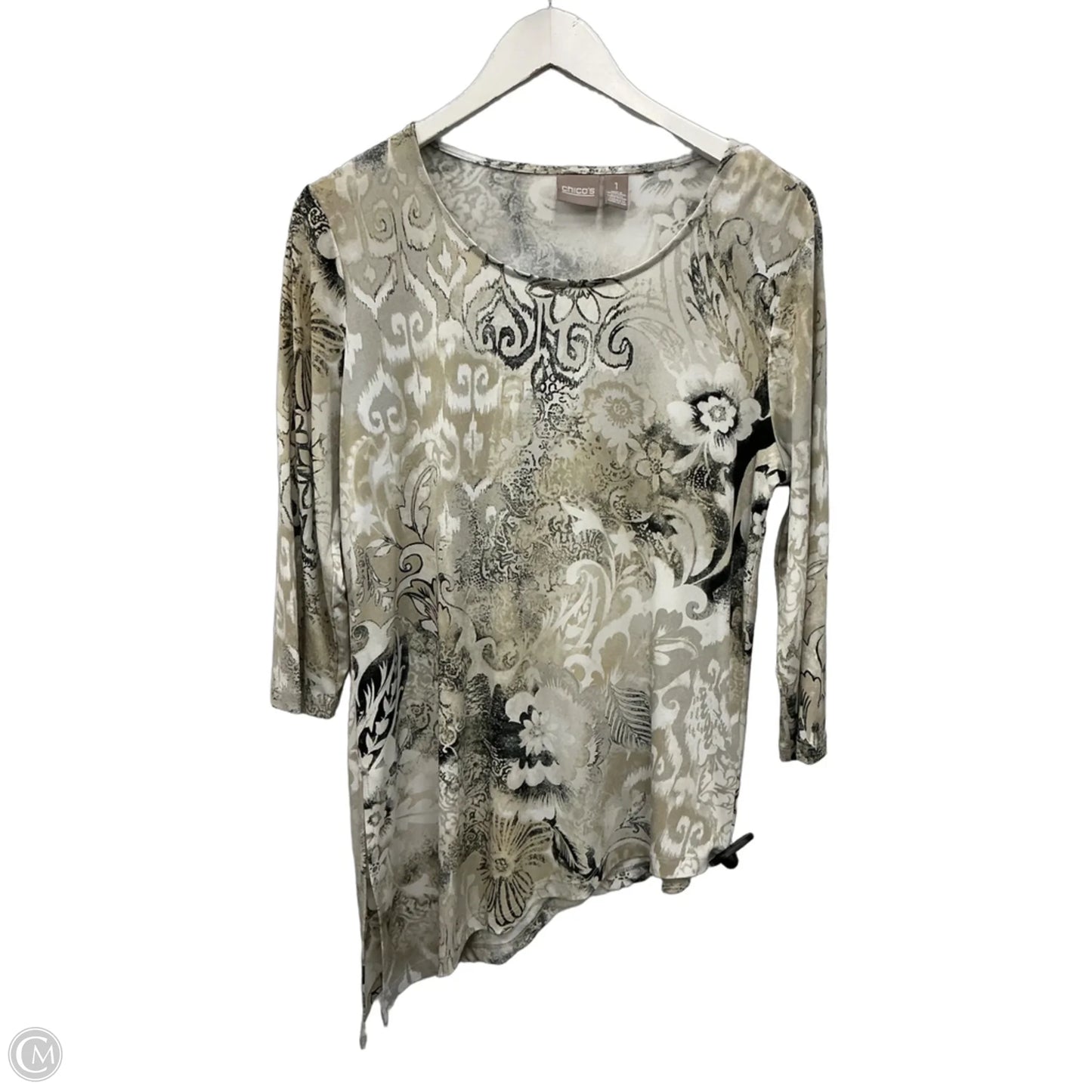 Top 3/4 Sleeve By Chicos In Beige, Size: M