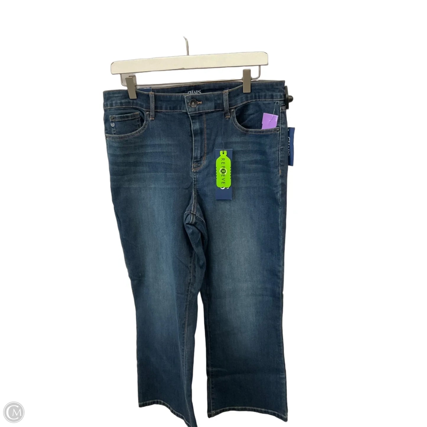 Jeans Cropped By Chaps In Blue Denim, Size: 14