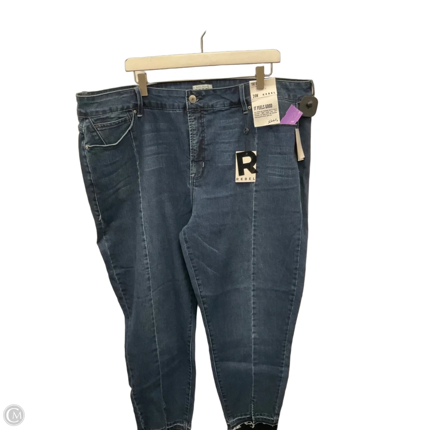 Jeans Straight By Rebel In Blue Denim, Size: 24