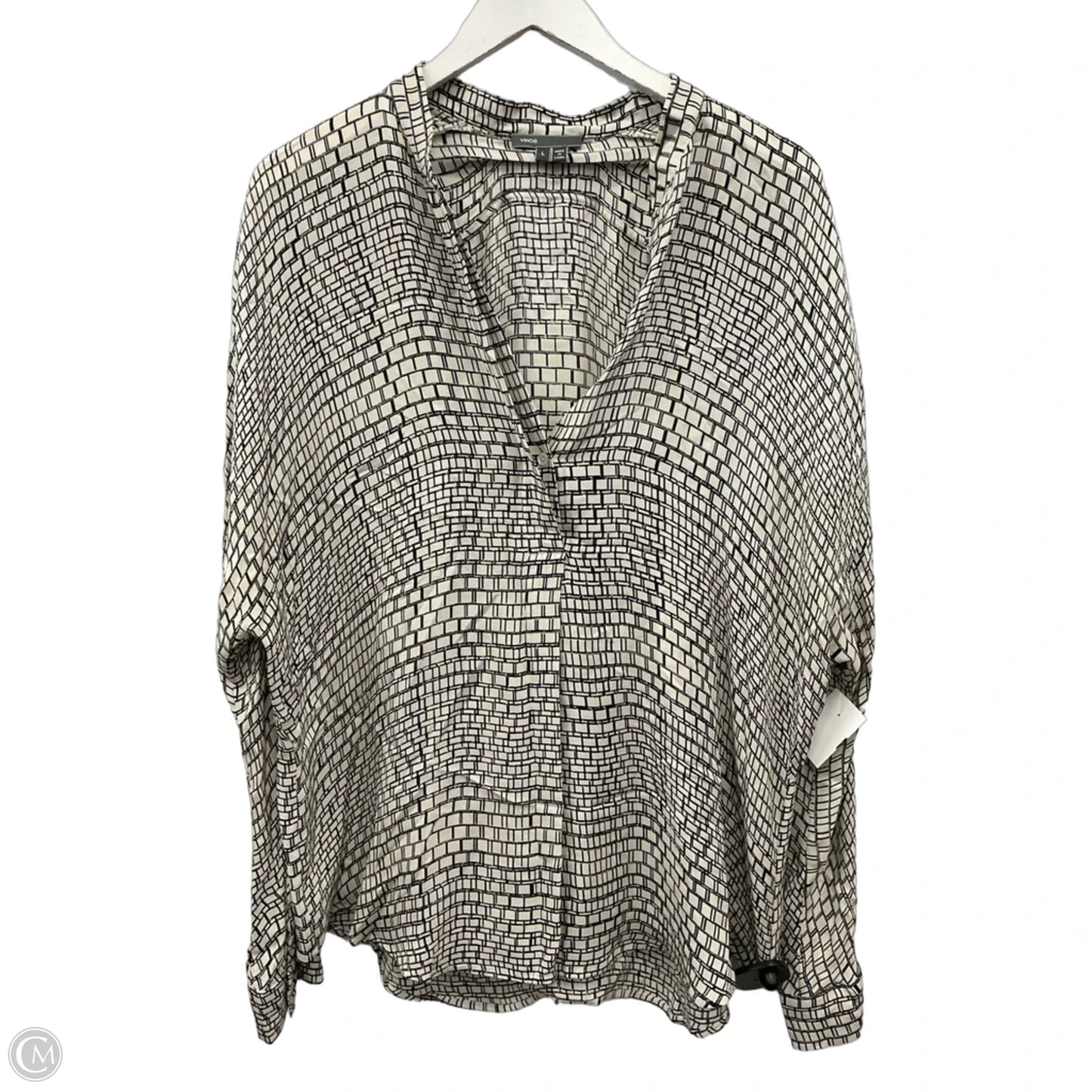 Top Long Sleeve By Vince In Ivory, Size: L